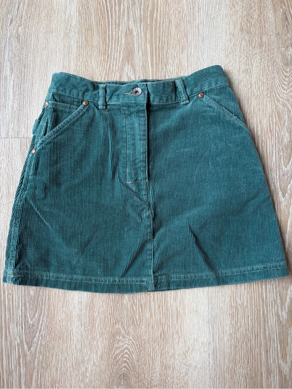 Vintage Gap Kids Green Corduroy Mini Skirt Size 10 Late 90s Y2K